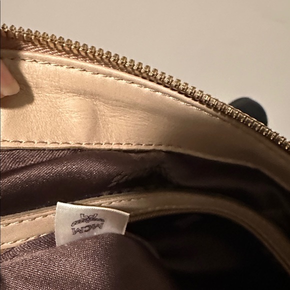 MCM Beige Logo Shoulder Bag - Picture 10 of 10